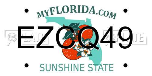 EZCQ49 Florida License Plate