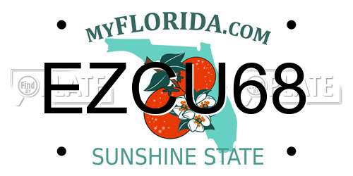 EZCU68 Florida License Plate