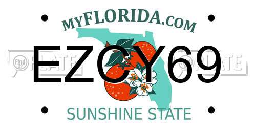 EZCY69 Florida License Plate