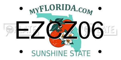 EZCZ06 Florida License Plate