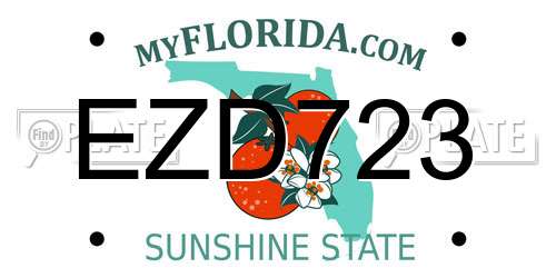 EZD723 Florida License Plate