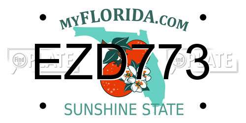 EZD773 Florida License Plate