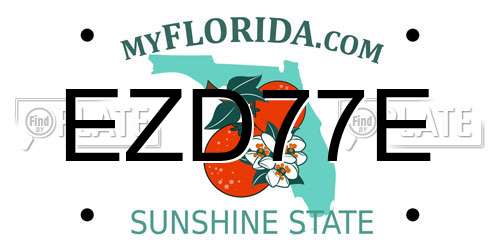 EZD77E Florida License Plate