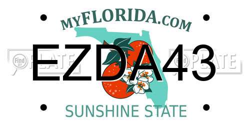 EZDA43 Florida License Plate