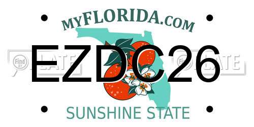EZDC26 Florida License Plate
