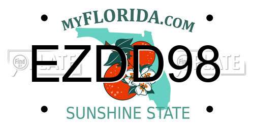 EZDD98 Florida License Plate