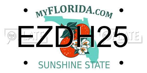 EZDH25 Florida License Plate