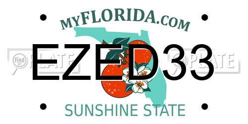 EZED33 Florida License Plate