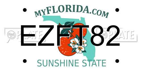 EZFT82 Florida License Plate