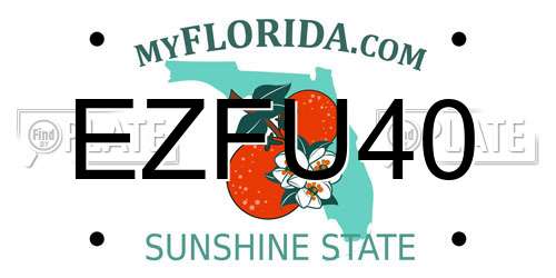 EZFU40 Florida License Plate