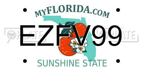 EZFV99 Florida License Plate
