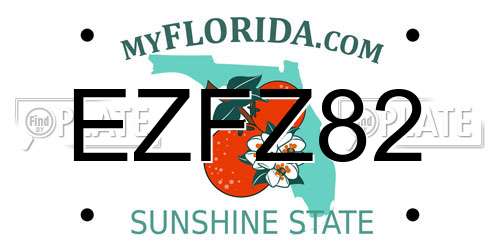 EZFZ82 Florida License Plate