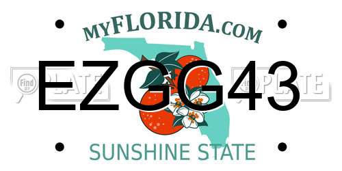 EZGG43 Florida License Plate