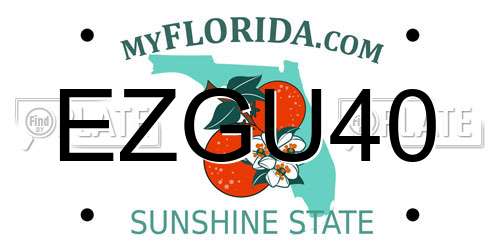 EZGU40 Florida License Plate
