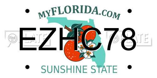 EZHC78 Florida License Plate