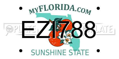 EZI788 Florida License Plate