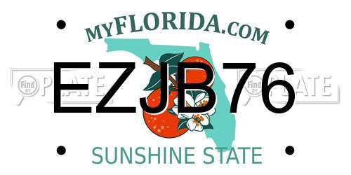 EZJB76 Florida License Plate