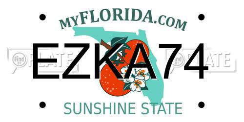 EZKA74 Florida License Plate