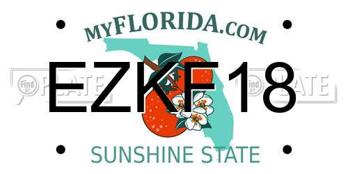 EZKF18 Florida License Plate