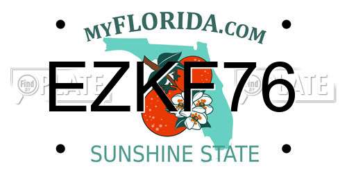 EZKF76 Florida License Plate