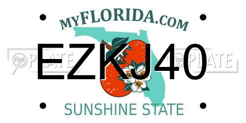 EZKJ40 Florida License Plate