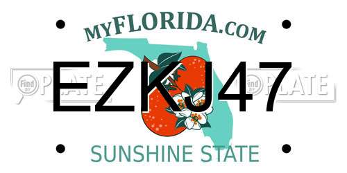 EZKJ47 Florida License Plate