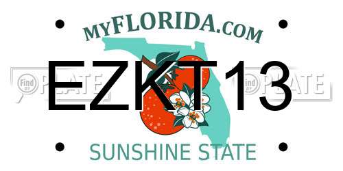EZKT13 Florida License Plate