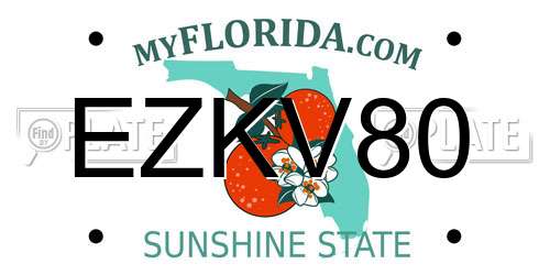 EZKV80 Florida License Plate