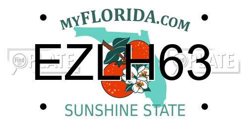 EZLH63 Florida License Plate