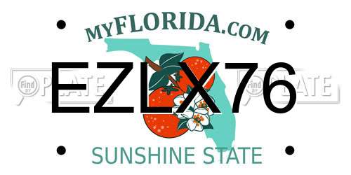 EZLX76 Florida License Plate