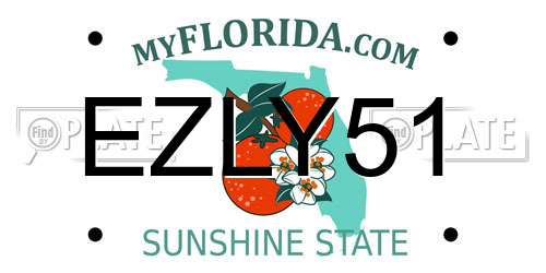 EZLY51 Florida License Plate