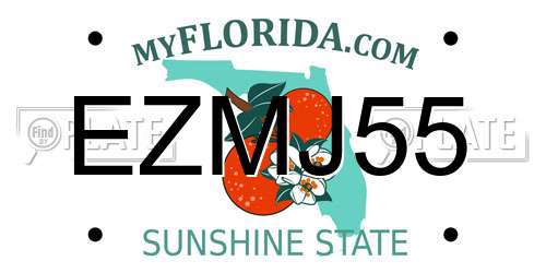 EZMJ55 Florida License Plate