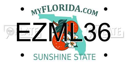 EZML36 Florida License Plate