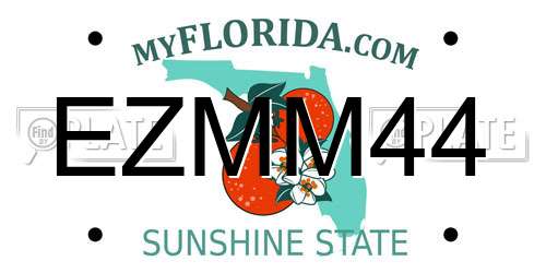 EZMM44 Florida License Plate