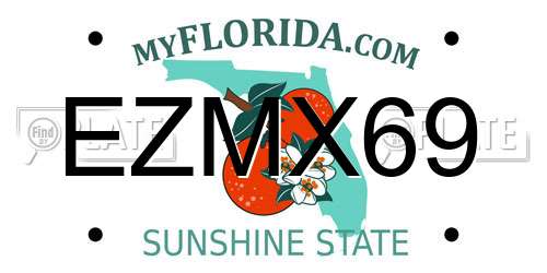 EZMX69 Florida License Plate