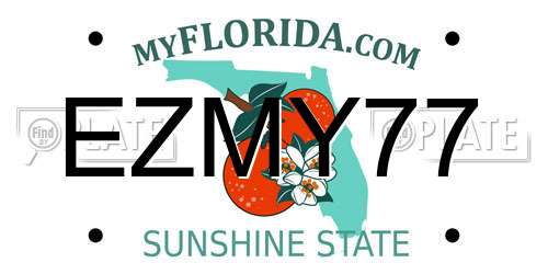 EZMY77 Florida License Plate