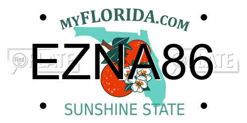 EZNA86 Florida License Plate