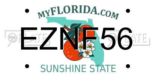 EZNF56 Florida License Plate