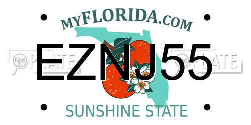 EZNJ55 Florida License Plate