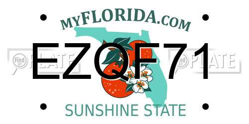 EZQF71 Florida License Plate