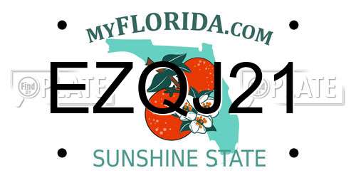 EZQJ21 Florida License Plate