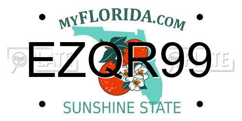 EZQR99 Florida License Plate