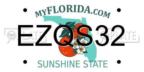 EZQS32 Florida License Plate