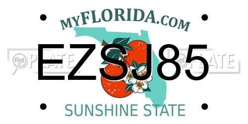 EZSJ85 Florida License Plate