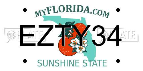 EZTY34 Florida License Plate