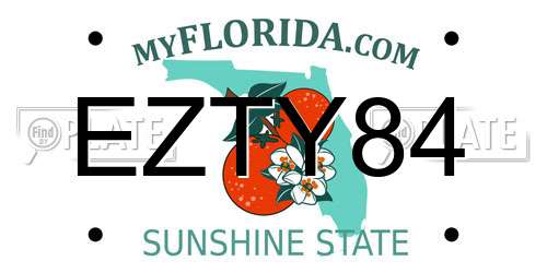 EZTY84 Florida License Plate