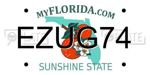 EZUG74 Florida License Plate