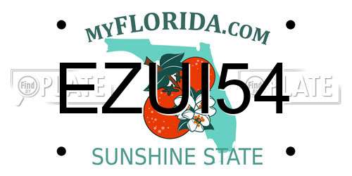 EZUI54 Florida License Plate