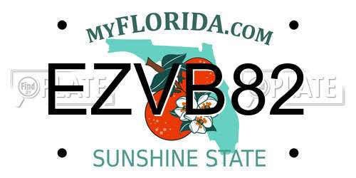 EZVB82 Florida License Plate
