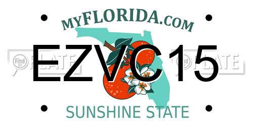 EZVC15 Florida License Plate
